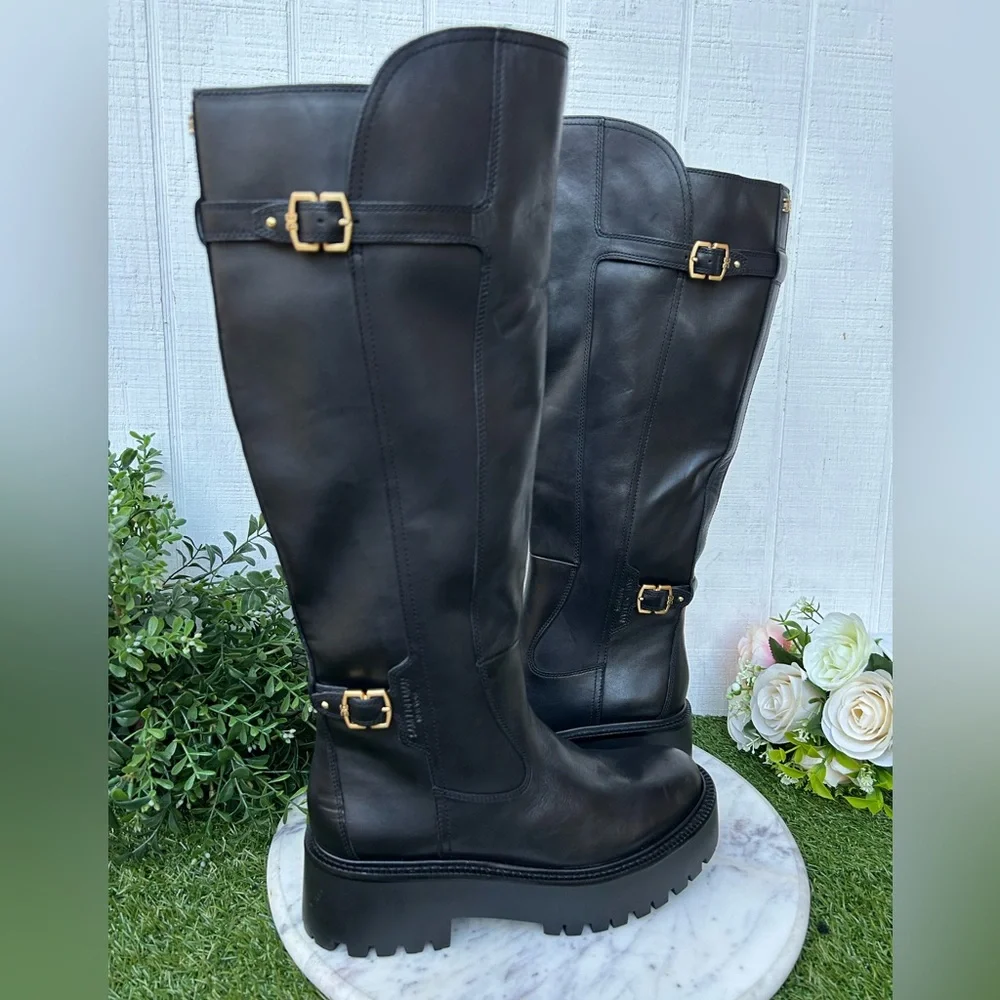 Sam Edelman ELAYNA TALL BOOT size 6 NEW  $275 COLOR: Black Leather